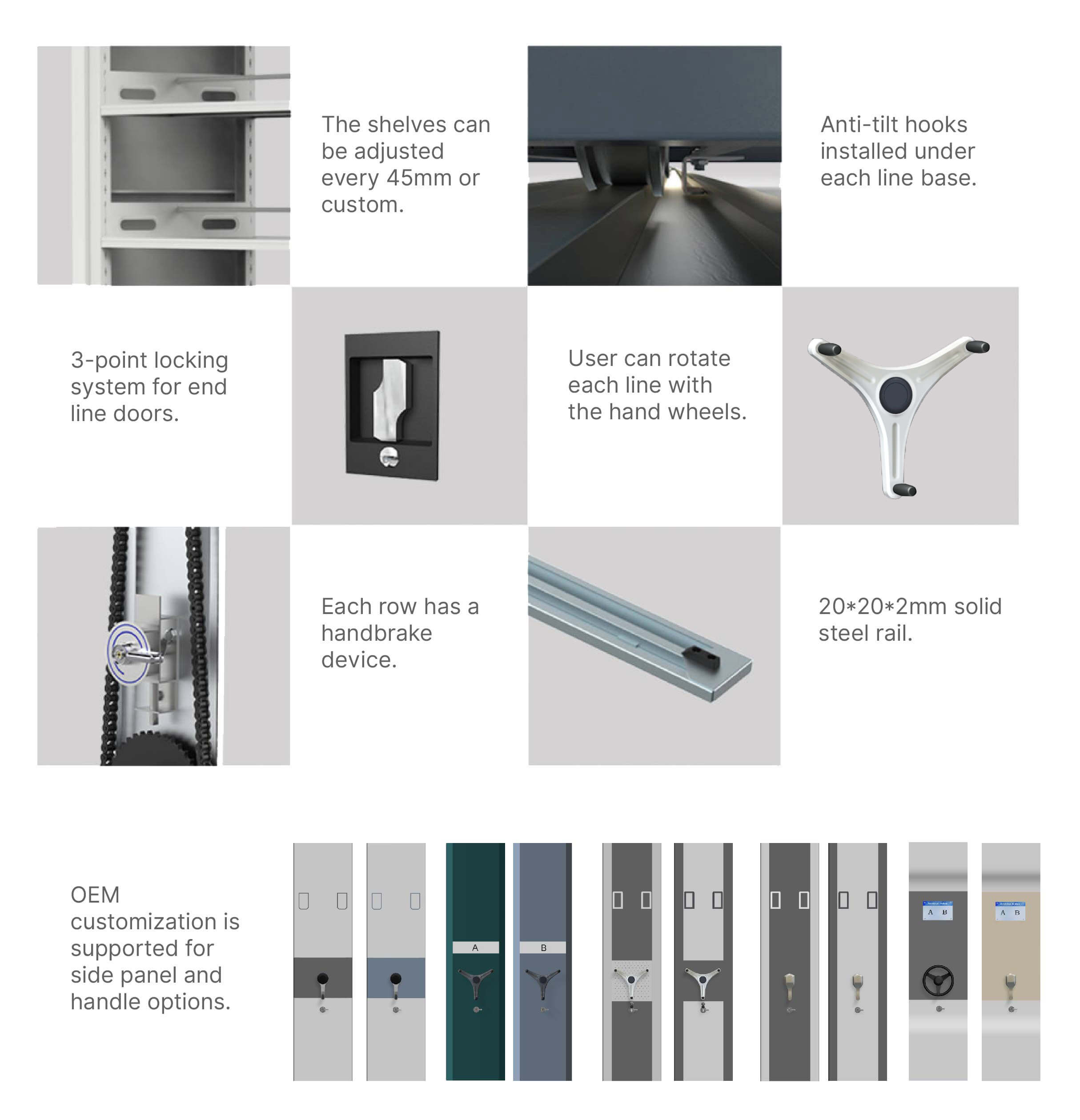 HYD Mechanical-assist Mobile Shelving details